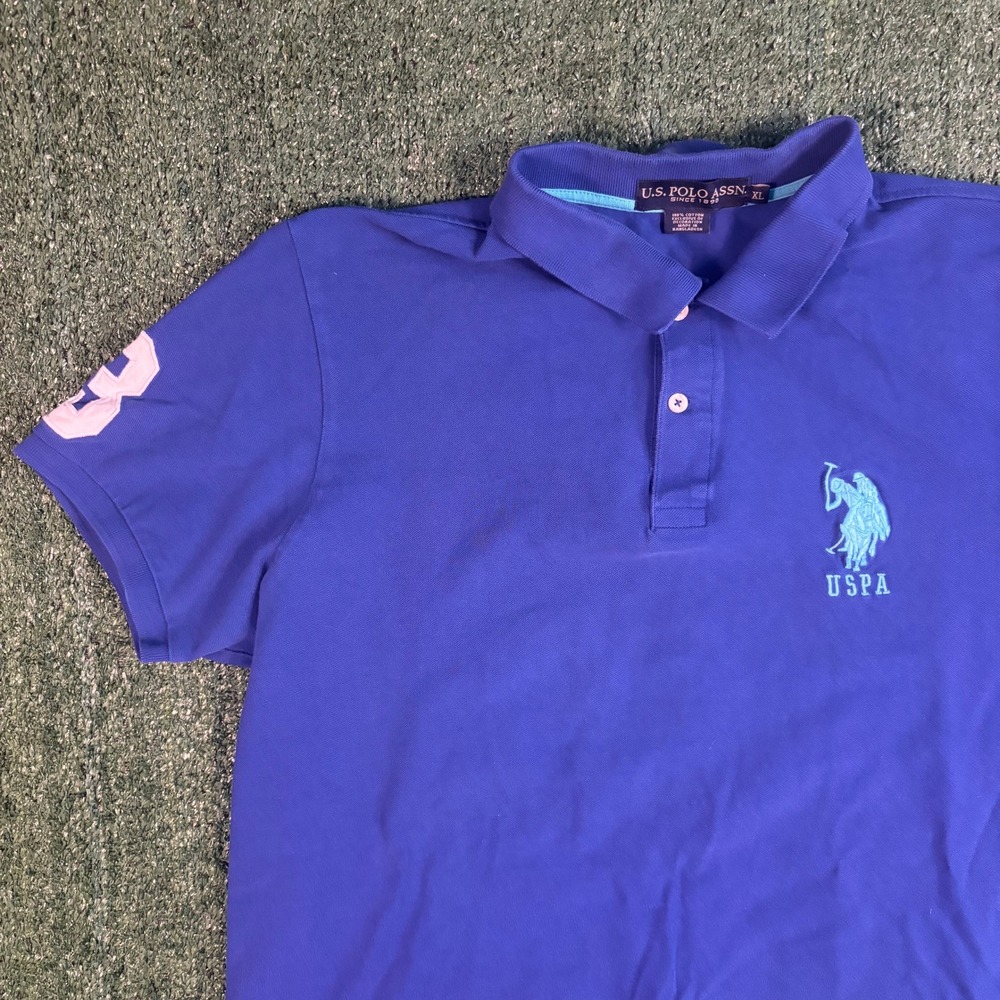 U.S. Polo Assn. Polo Shirt Mens XL Blue Excellent Condition Big Logo Sporty